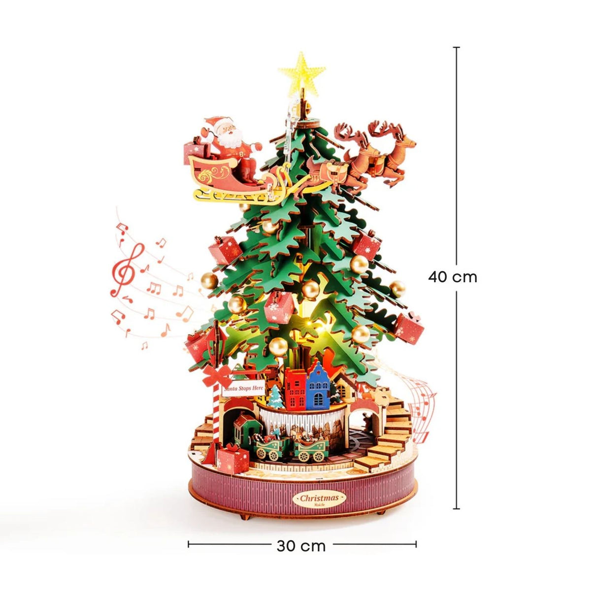 Rolife Music Dreamer - Miniatura Armable Christmas Melody Tree Árbol de Navidad Musical