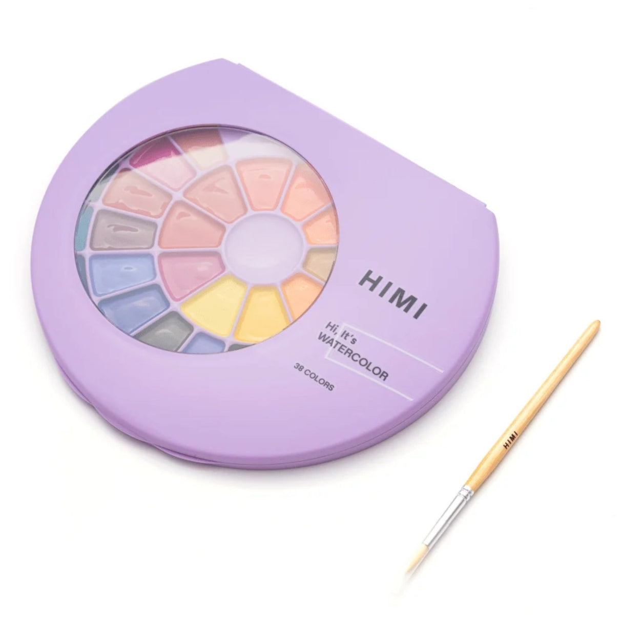 Himi - Set 38 Acuarelas Semi Húmedas en Pastilla Estuche Lila