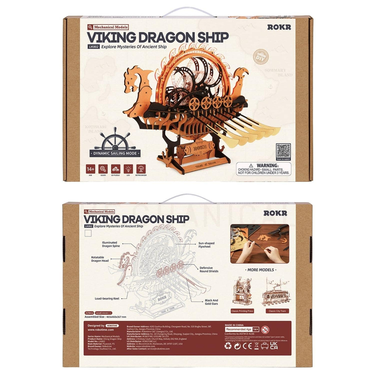 Rokr - Puzzle 3D Viking Dragon Ship