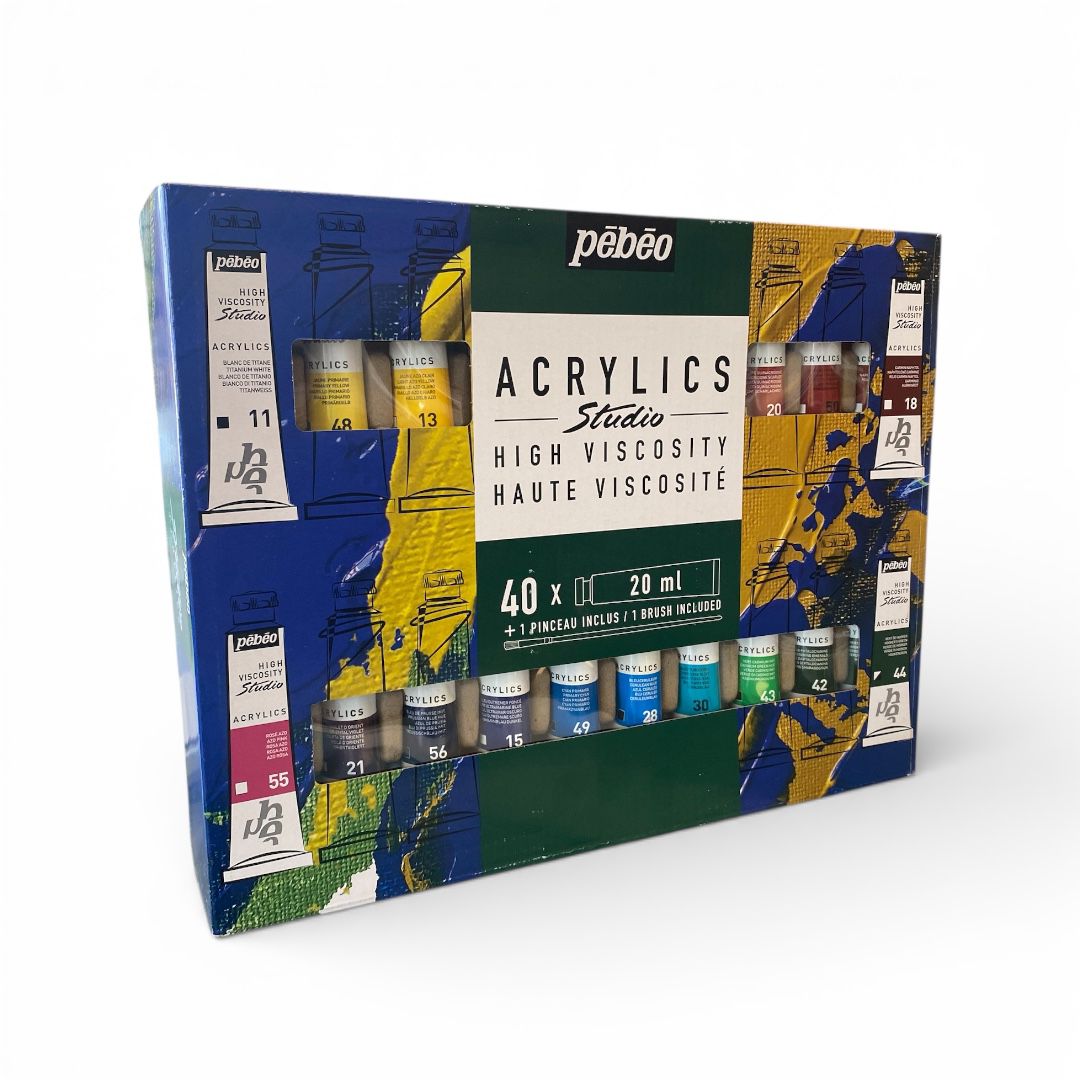 Pebeo Studio - Set 40 Acrílicos Tubos 20 ml
