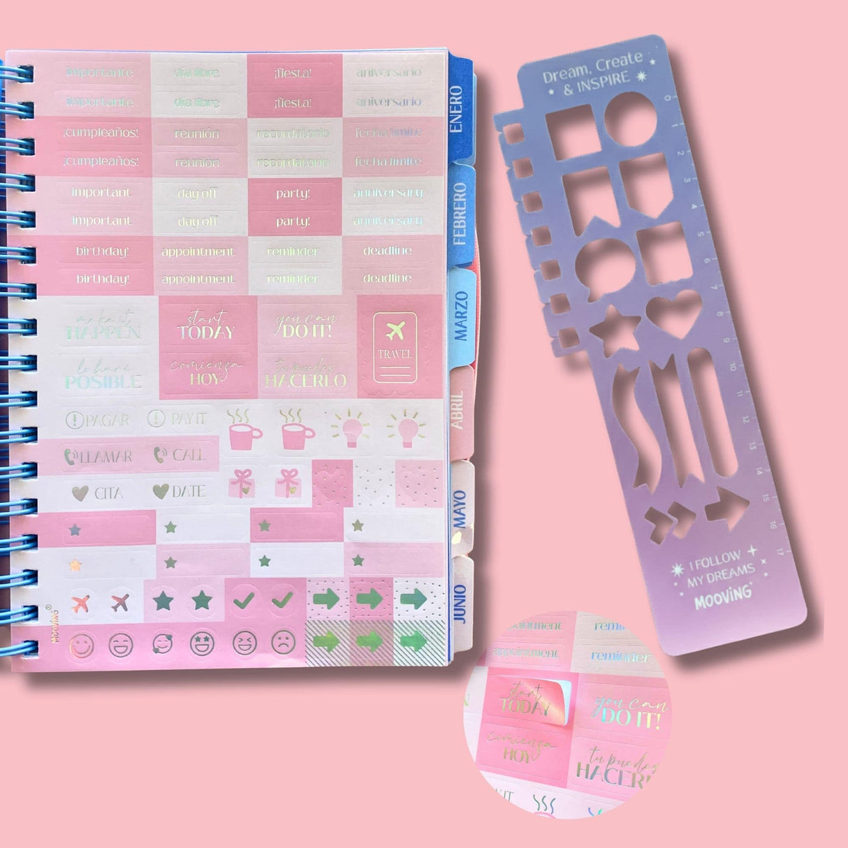 Mooving - Agenda 2026 Día por Página 16 x 22 cm Life