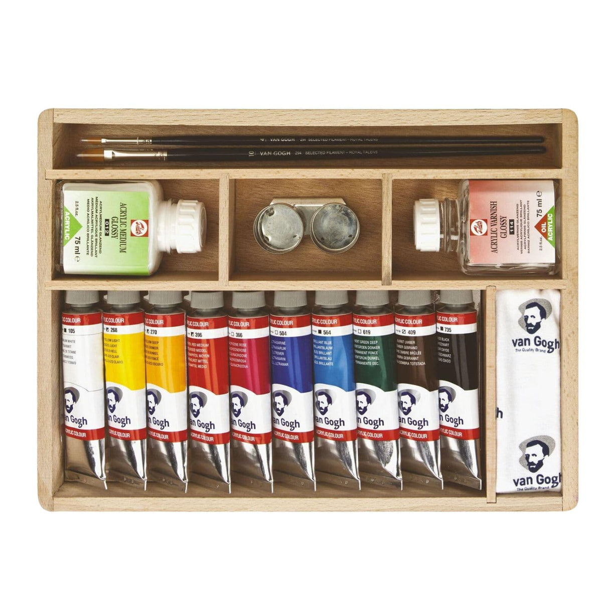 Van Gogh Acrylic Colour - Set 10 Acrílicos en Caja de Madera 40 ml