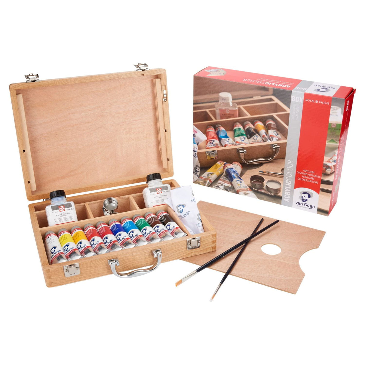 Van Gogh Acrylic Colour - Set 10 Acrílicos en Caja de Madera 40 ml