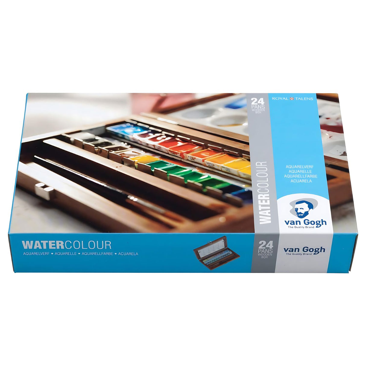 Van Gogh - Set 24 Acuarelas en Caja de Madera Pastillas y Accesorios