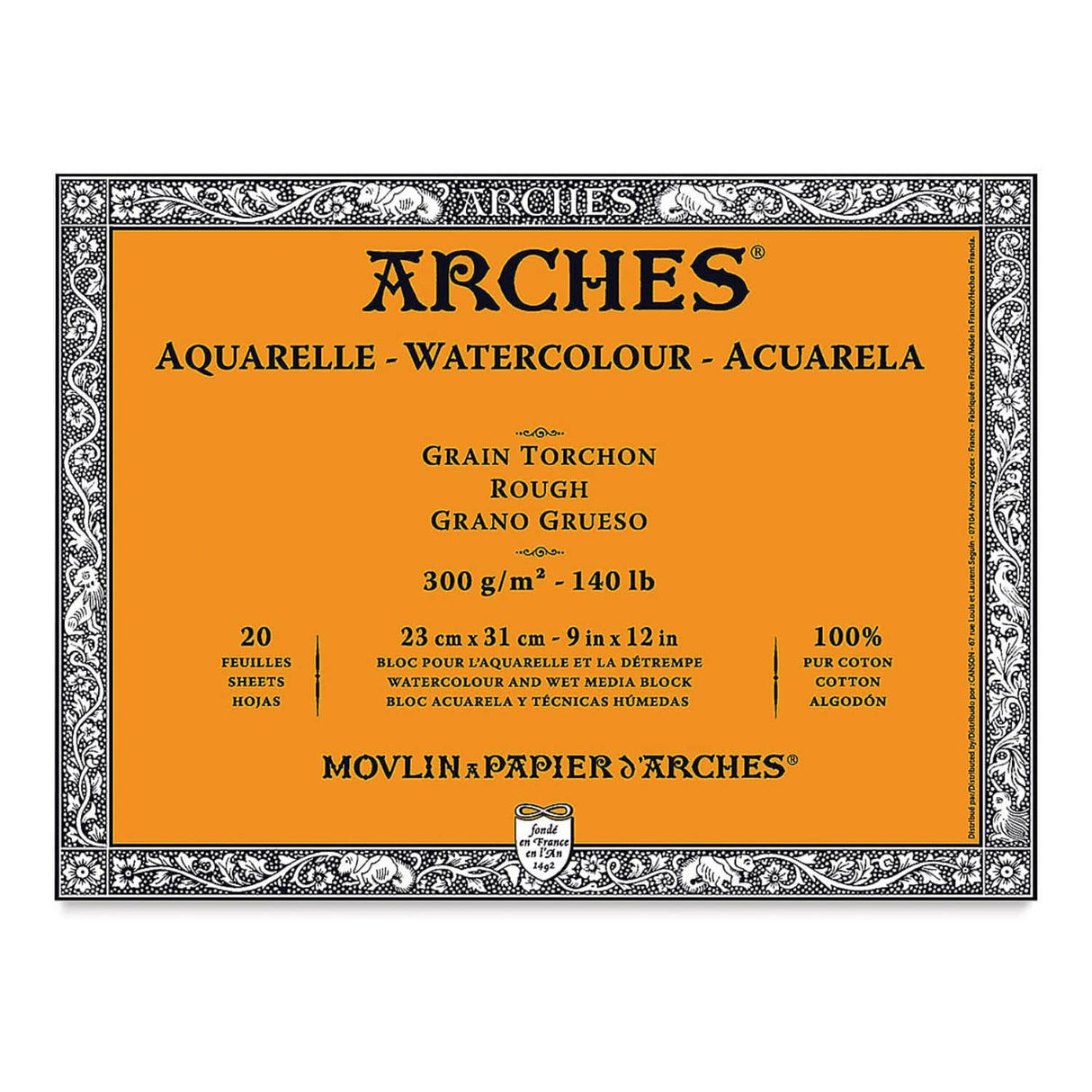 Arches - Block Acuarela Grano Grueso 300 g/m2 20 h