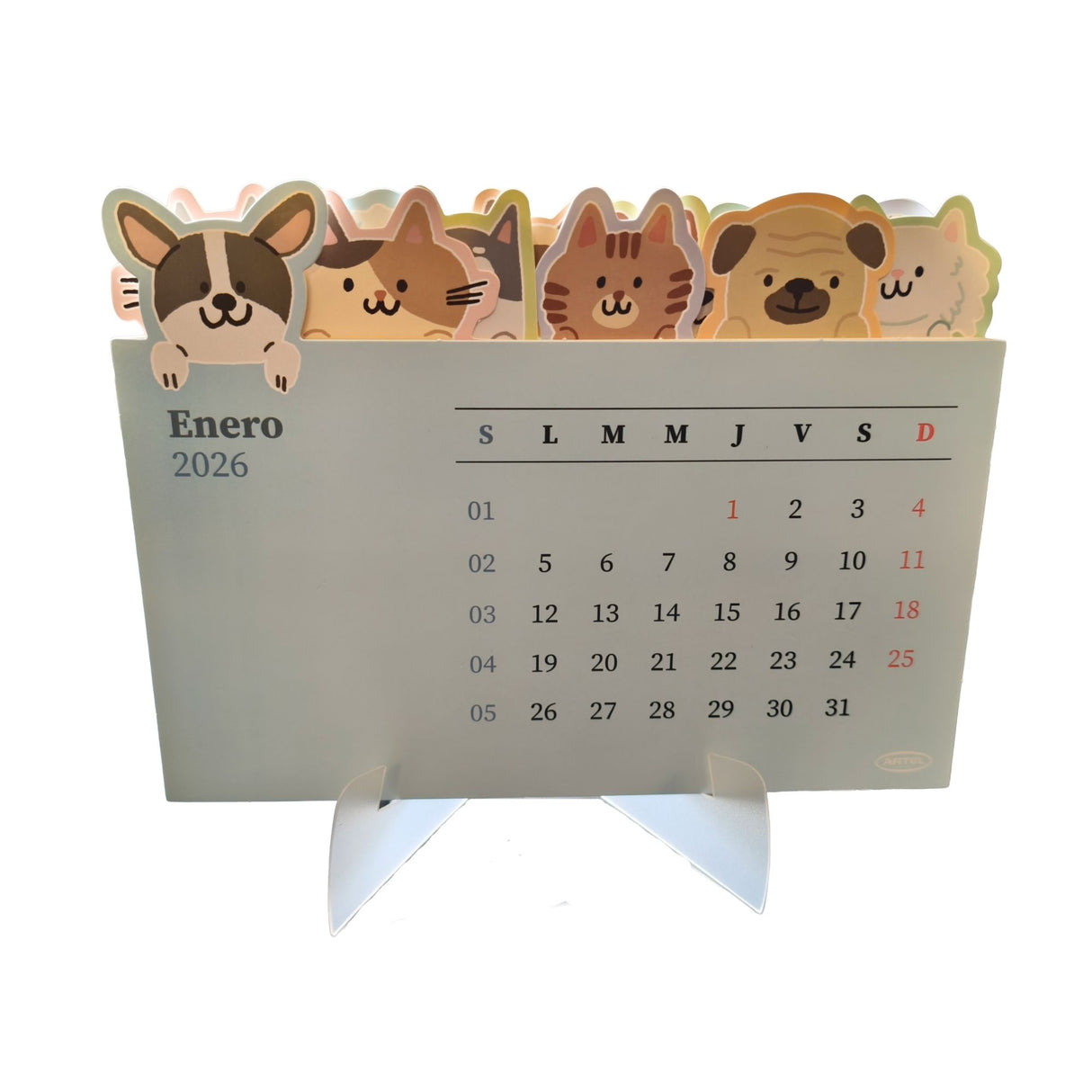 Artel - Calendario 2026 Escritorio Pets