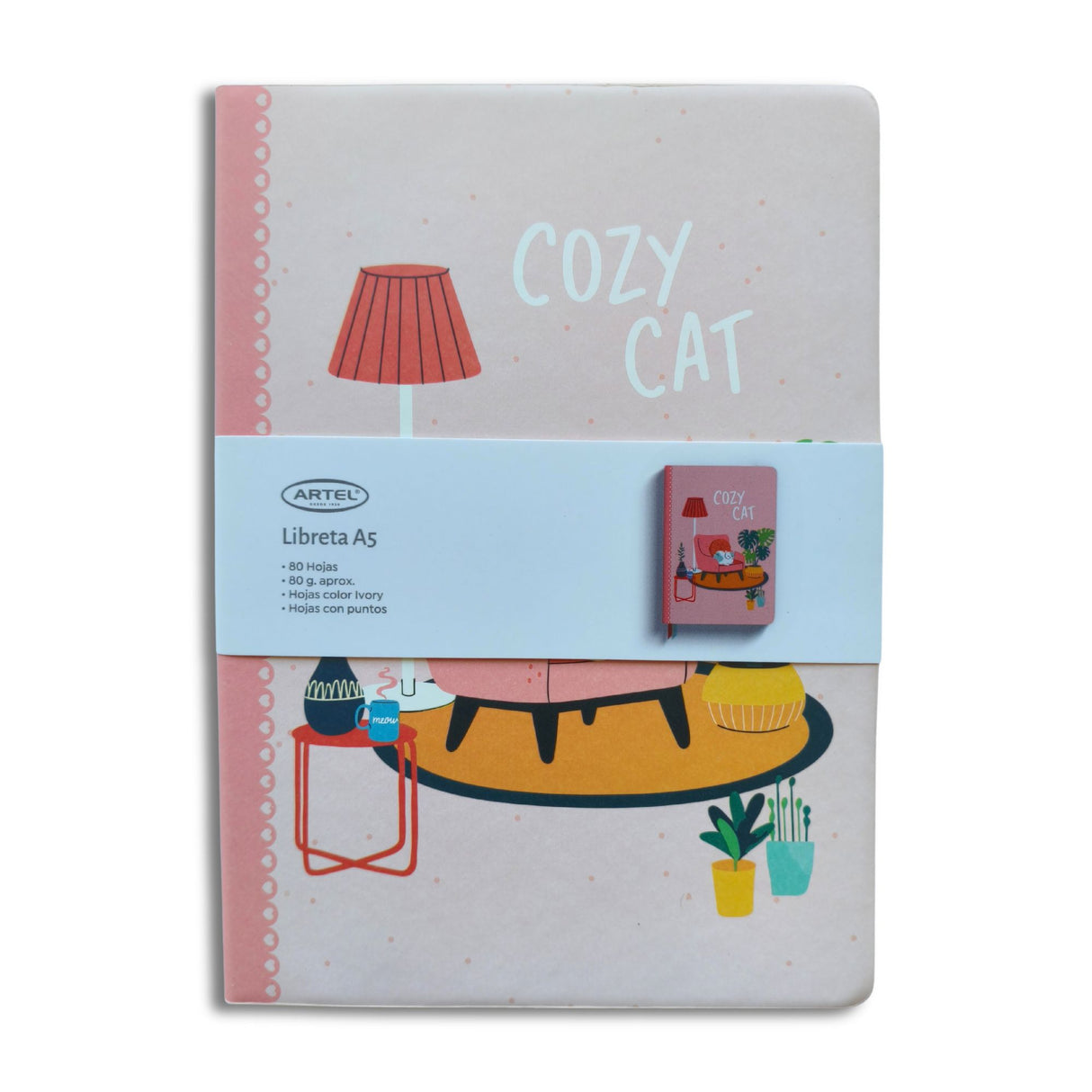 Artel - Libreta A5 Puntos Cozy Cat