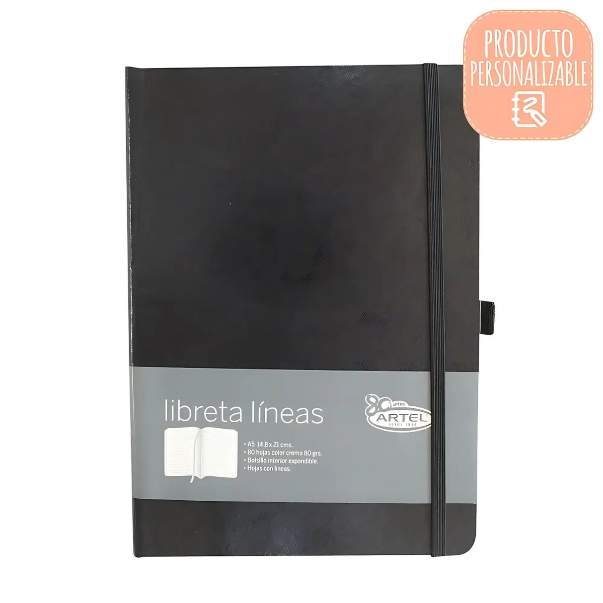 Artel - Libretas Tapa Dura 80 Hojas A5 Negra