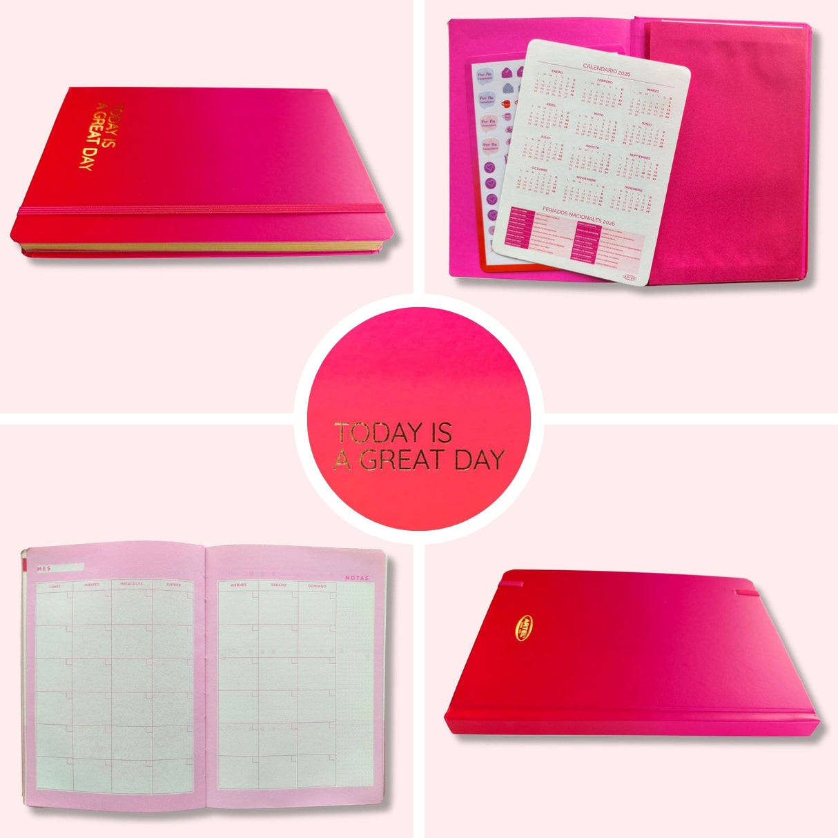 Artel - Planner 12 Meses Empastado Rosa Degradé