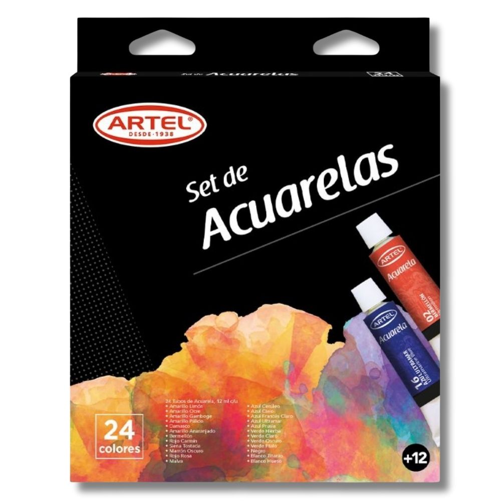 Artel - Set 24 Acuarelas en Tubos 12 ml
