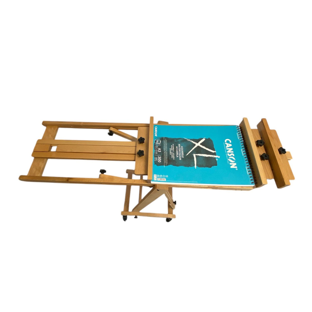 Atril de Madera de Haya Ajustable con Ruedas