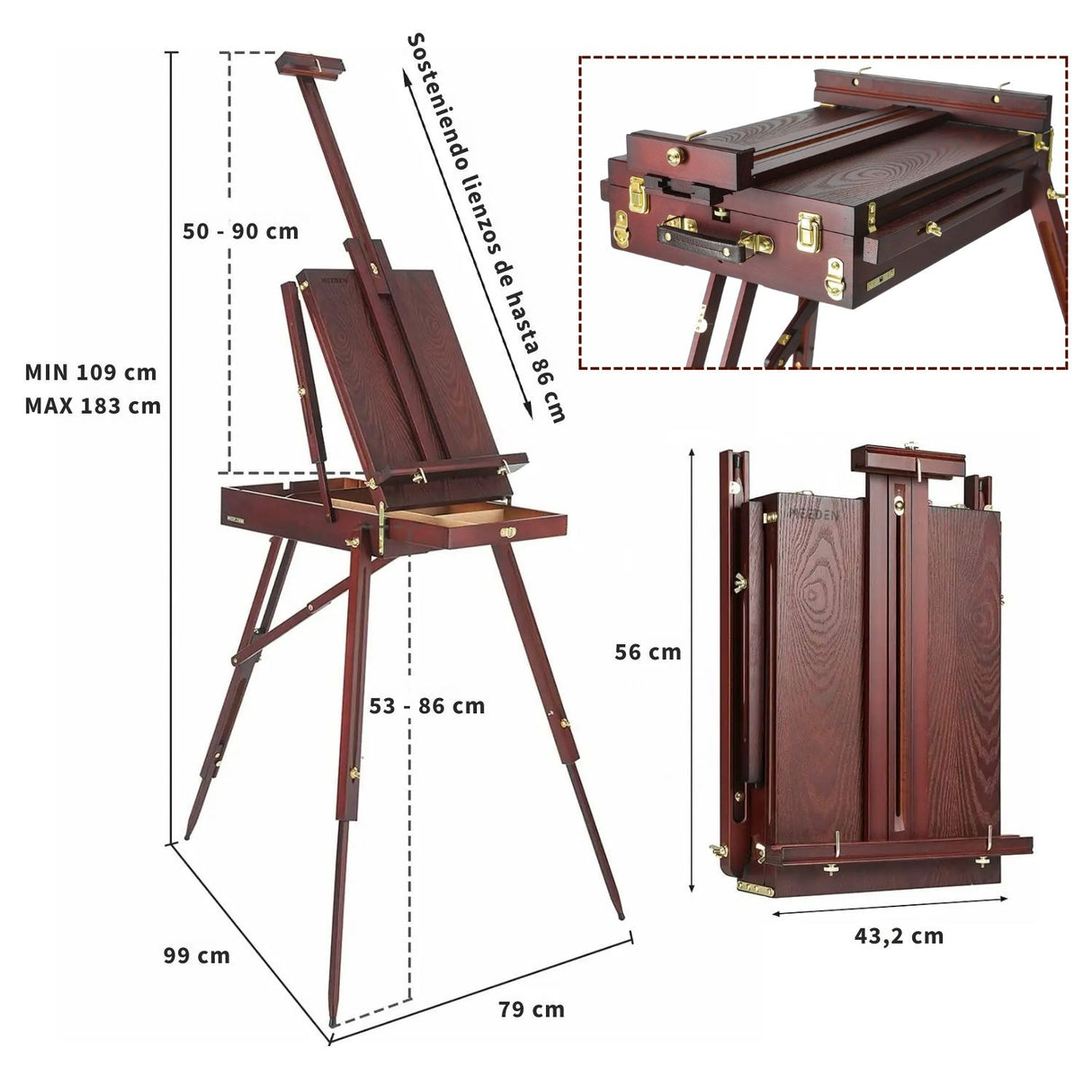Atril Plegable Estilo Francés Color Café