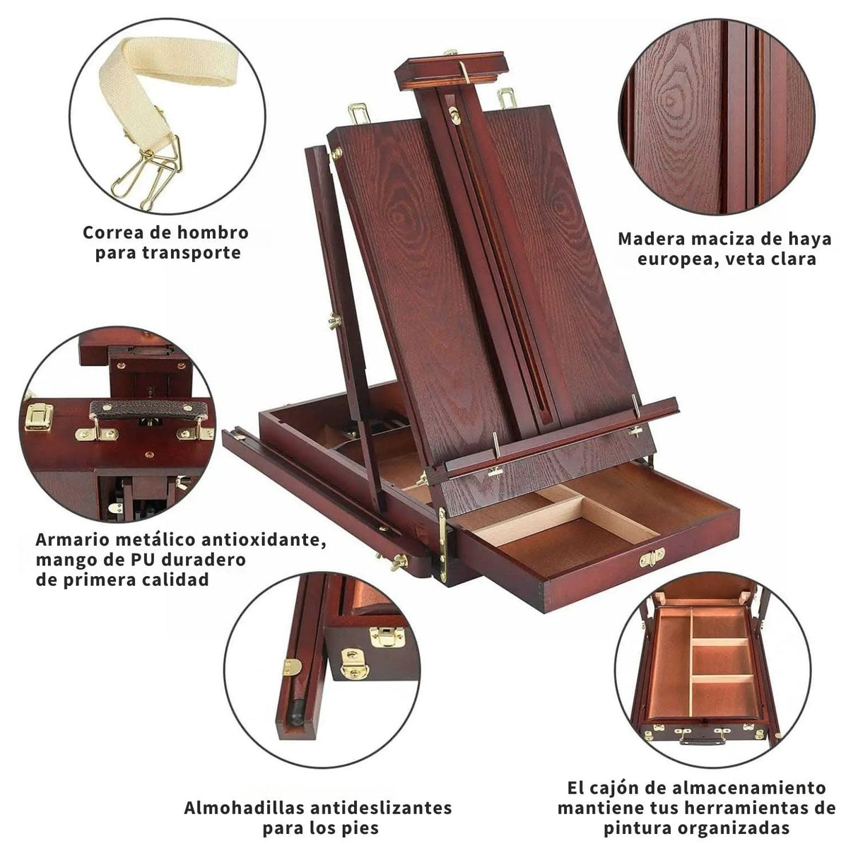 Atril Plegable Estilo Francés Color Café