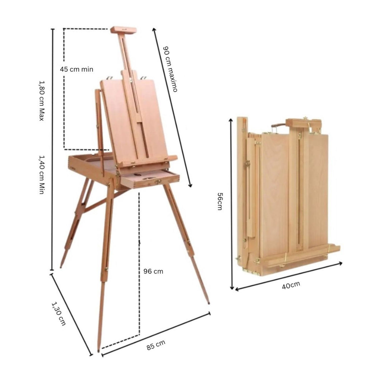 Atril Plegable Estilo Francés Color Madera Natural