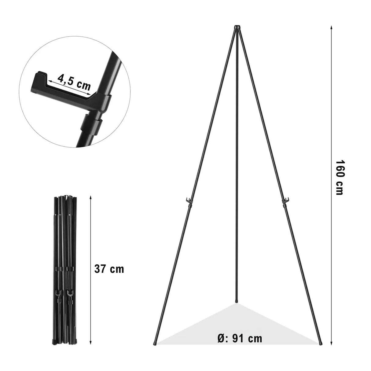 Atril Plegable Portátil Metálico con Soporte Ajustable