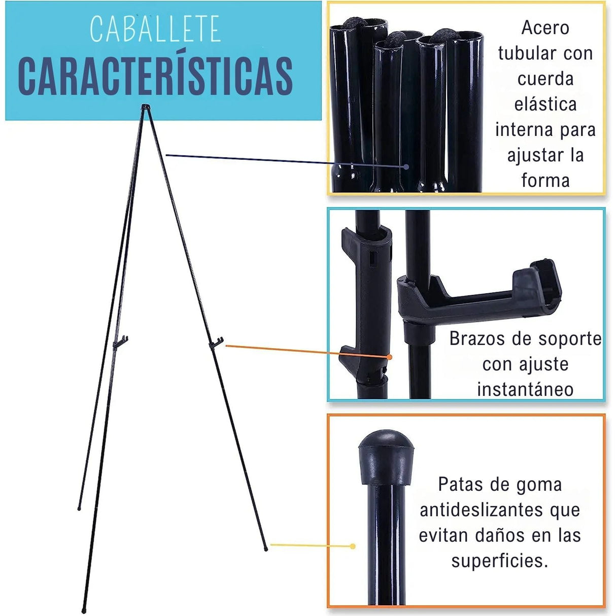 Atril Plegable Portátil Metálico con Soporte Ajustable