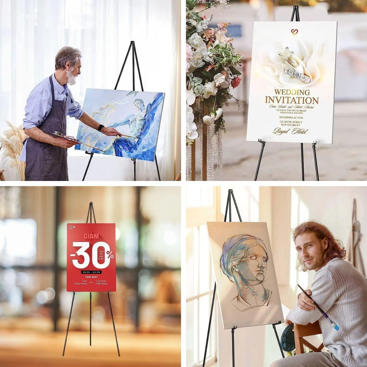 Atril Plegable Portátil Metálico con Soporte Ajustable