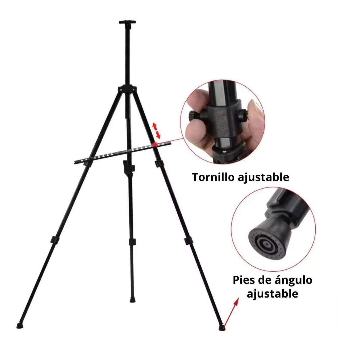 Atril Plegable Metálico Ajustable para Pie y Sobremesa