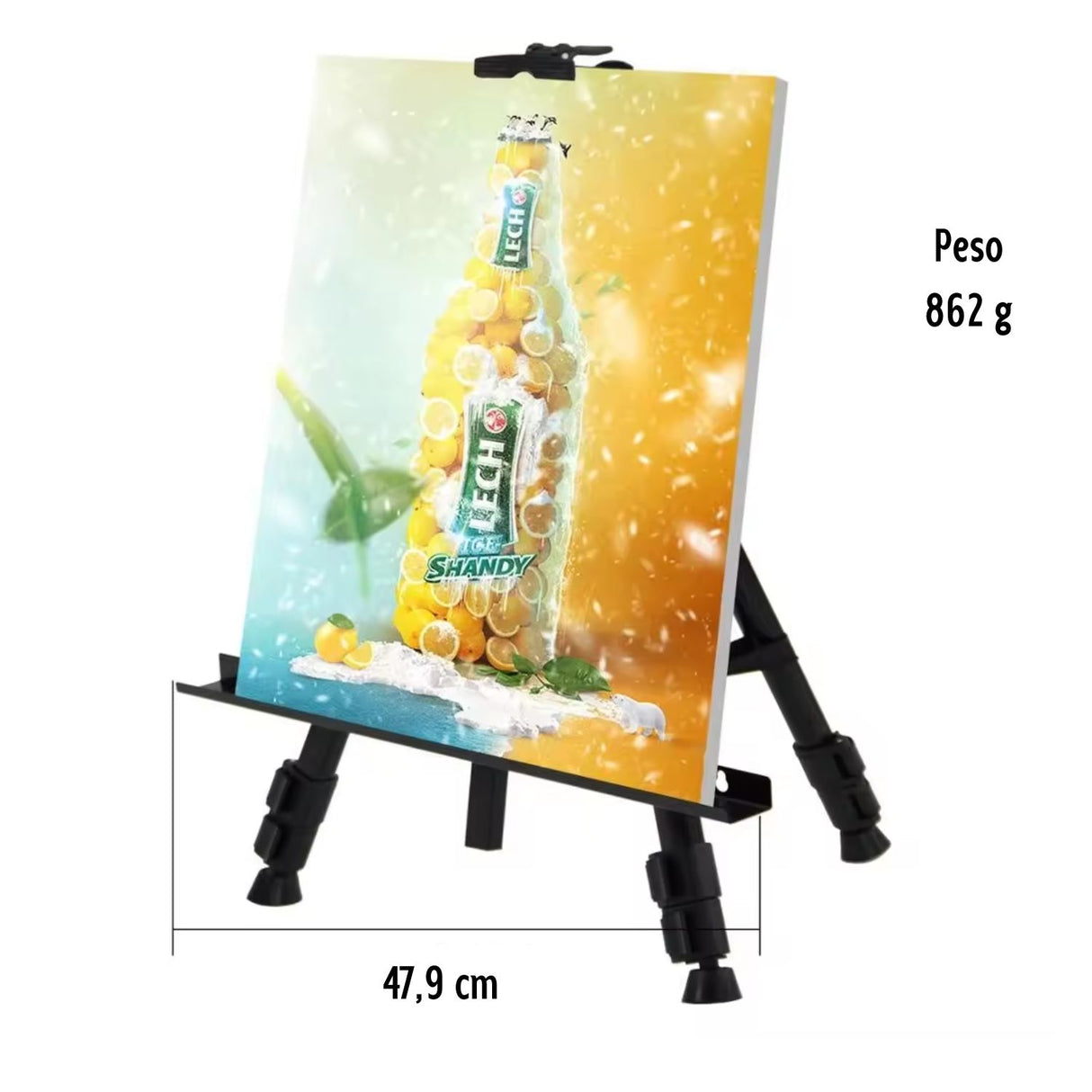 Atril Plegable Metálico Ajustable para Pie y Sobremesa