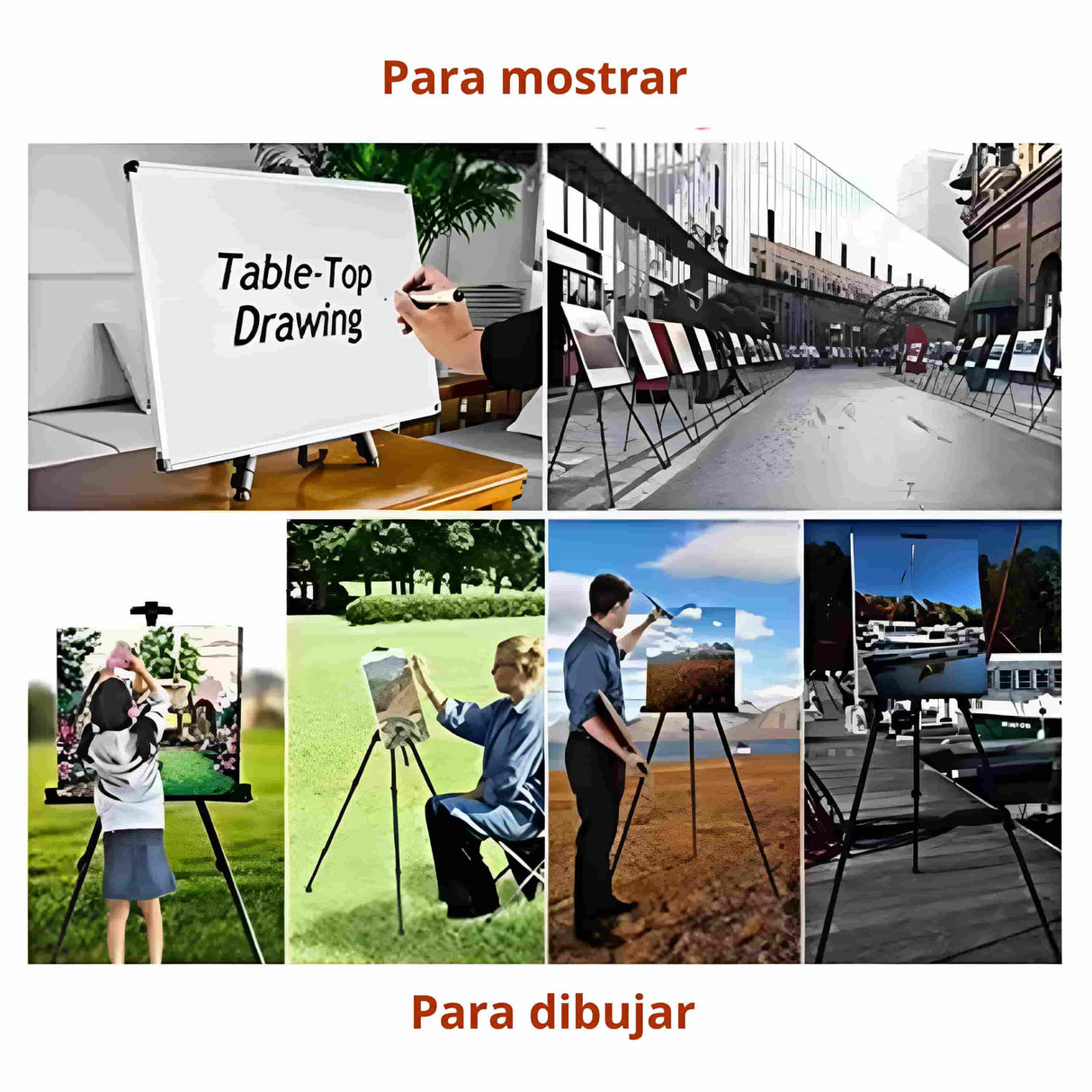 Atril Plegable Metálico Ajustable para Pie y Sobremesa