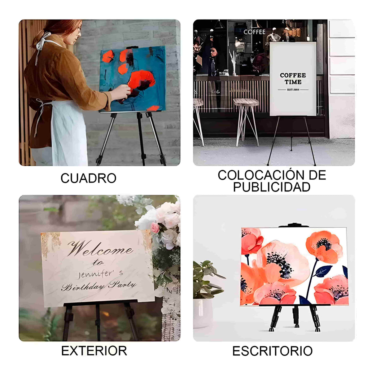 Atril Plegable Metálico Ajustable para Pie y Sobremesa