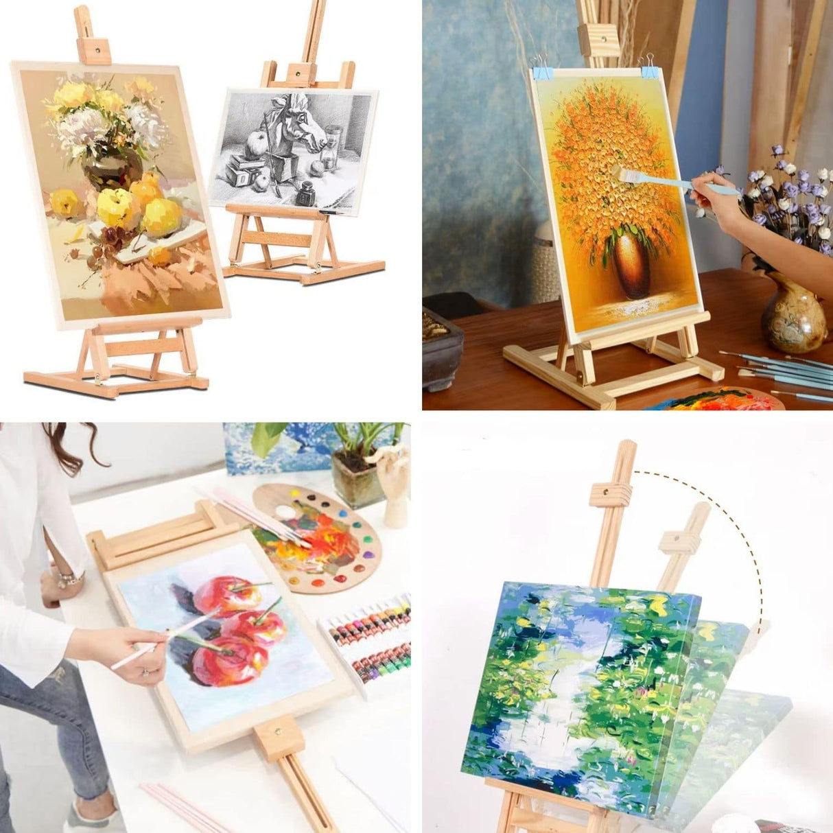 Atril Sobremesa de Madera de Haya con Altura de Soporte Ajustable