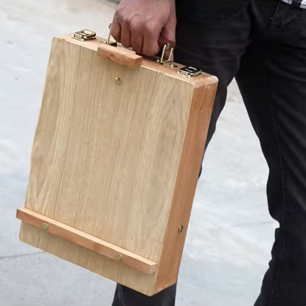 Caja Organizadora de Madera Tipo Maletín con Caballete 32 x 24 cm