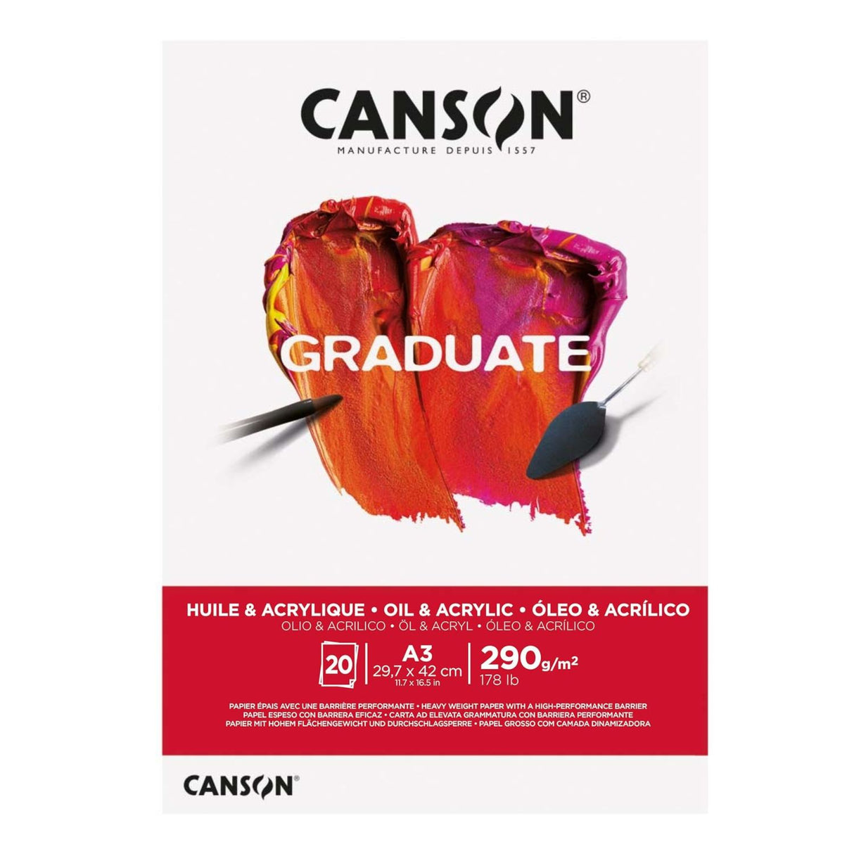Canson Graduate - Block Óleo y Acrílico 20 Hojas, 290 g/m2