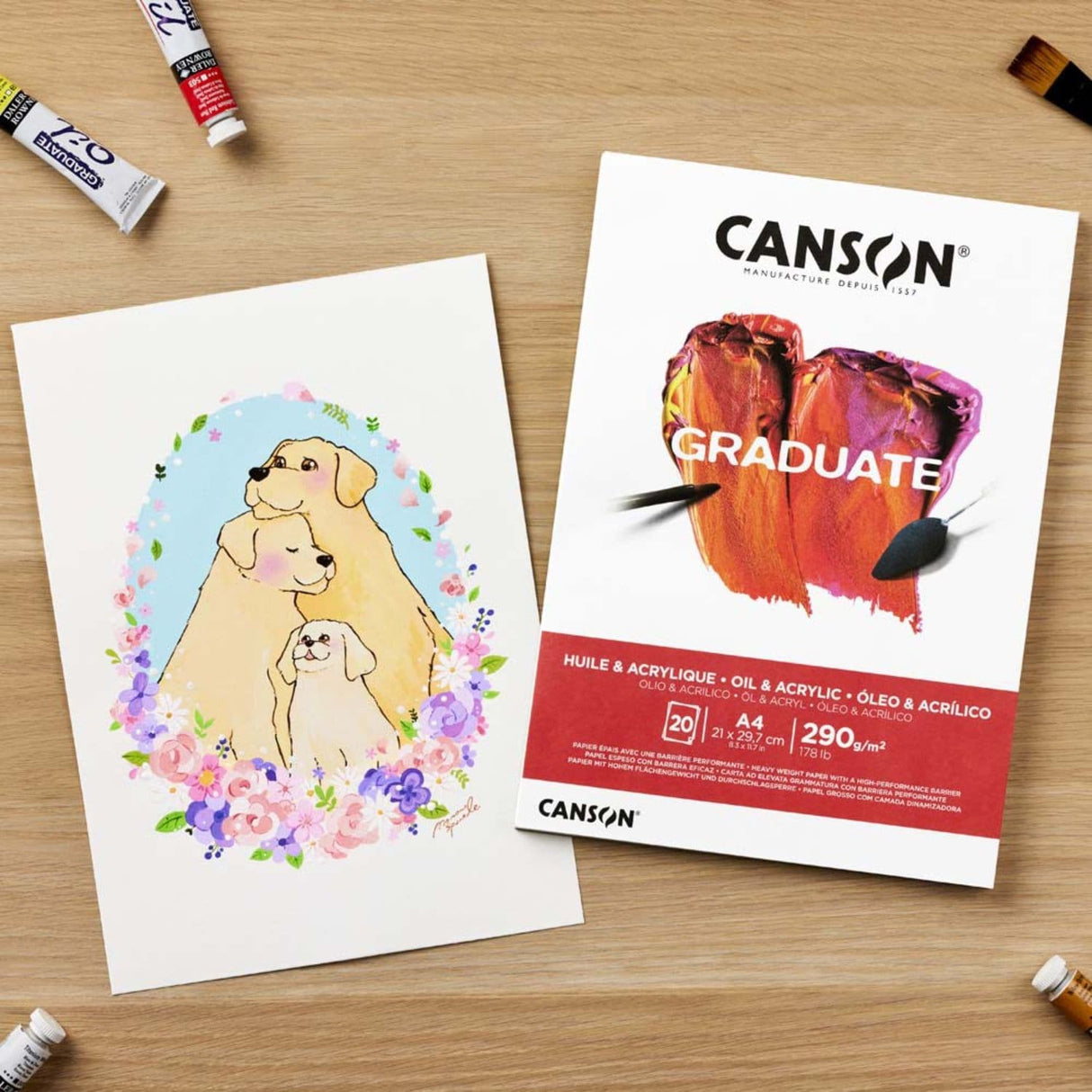 Canson Graduate - Block Óleo y Acrílico 20 Hojas, 290 g/m2