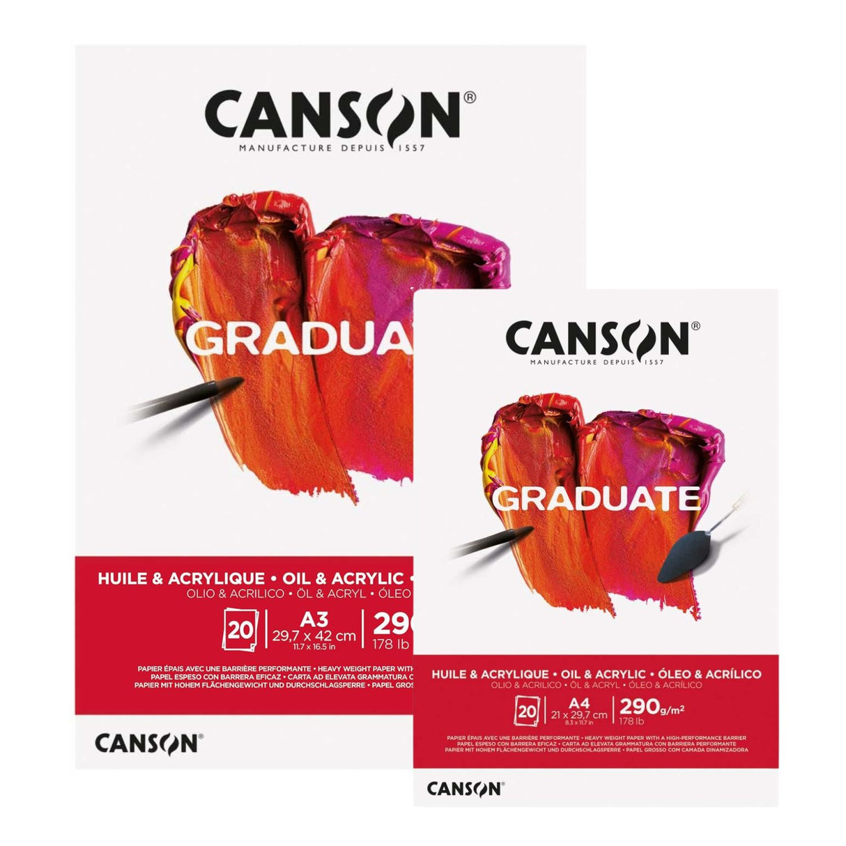 Canson Graduate - Block Óleo y Acrílico 20 Hojas, 290 g/m2