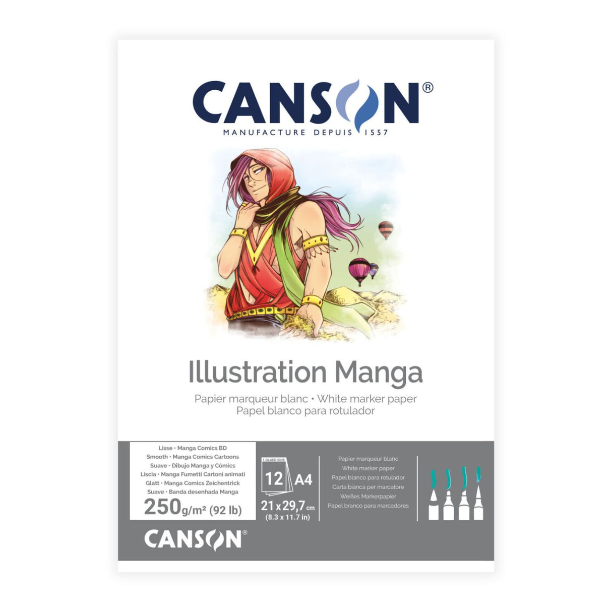 Canson Illustration - Block Manga y Comics 12 Hojas, 250 g/m2