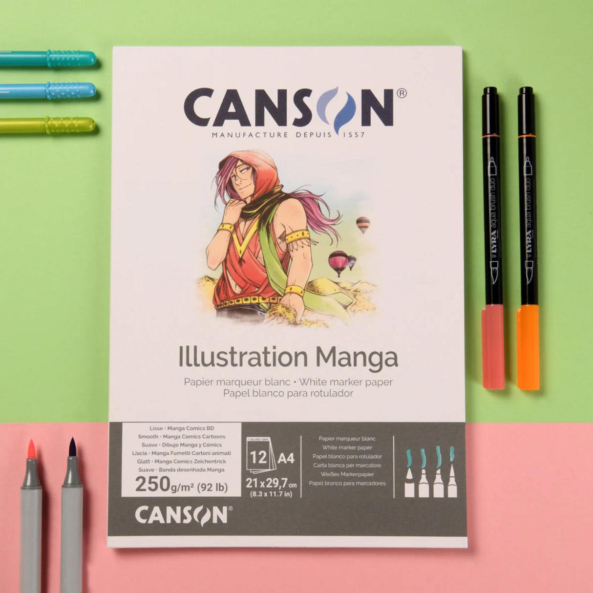 Canson Illustration - Block Manga y Comics 12 Hojas, 250 g/m2