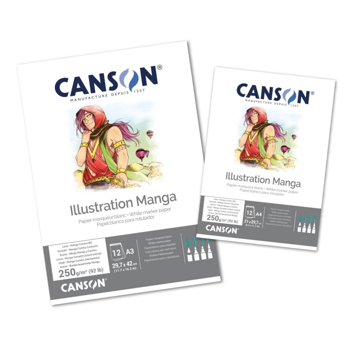 Canson Illustration - Block Manga y Comics 12 Hojas, 250 g/m2