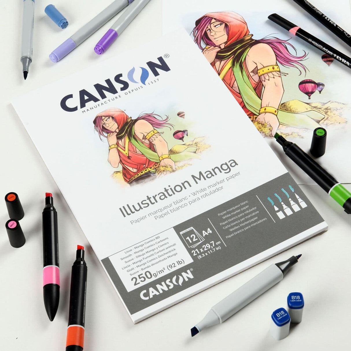 Canson Illustration - Block Manga y Comics 12 Hojas, 250 g/m2