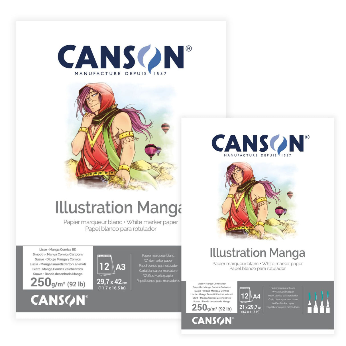 Canson Illustration - Block Manga y Comics 12 Hojas, 250 g/m2
