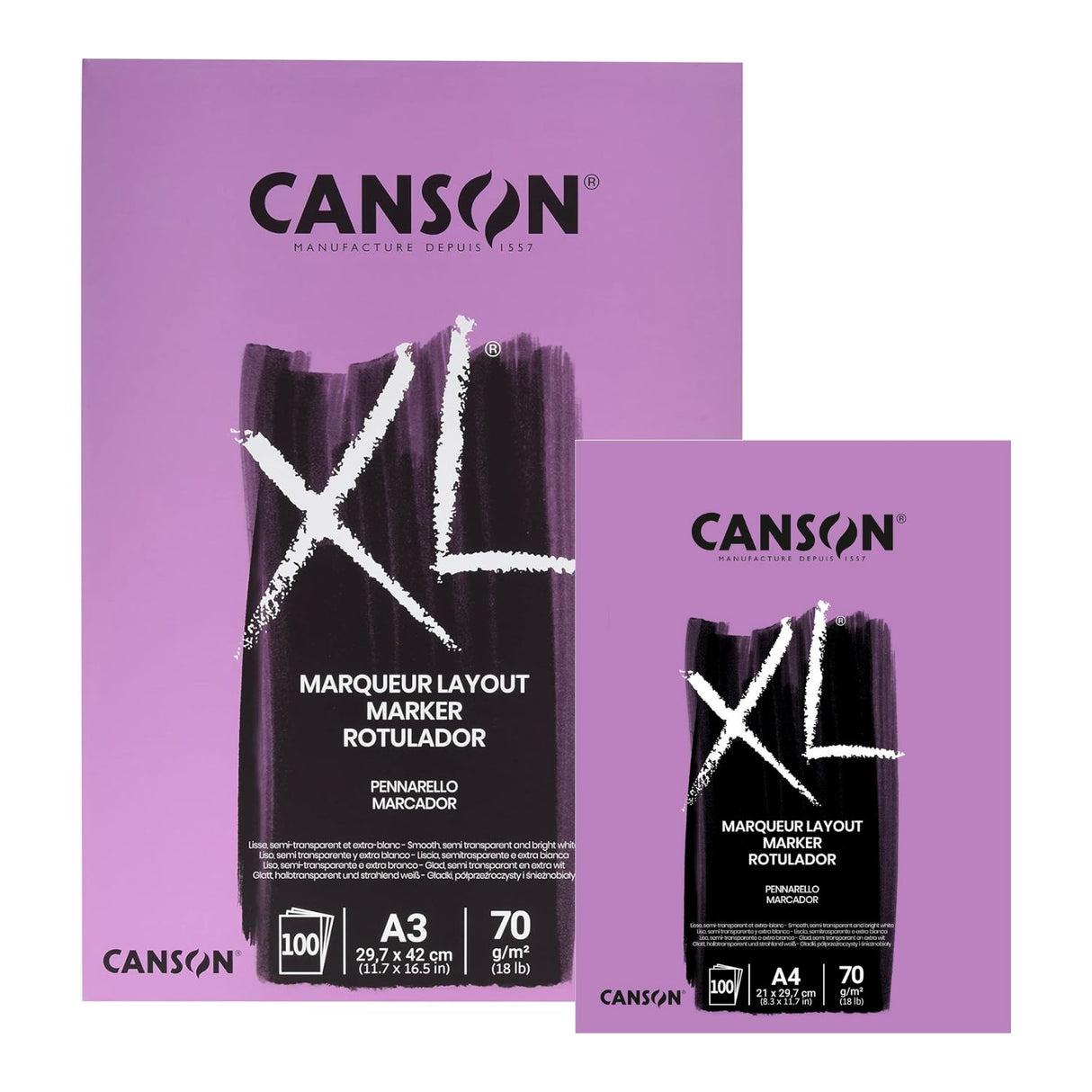 Canson XL - Block Marker para Marcadores 100 Hojas, 70 g/m2