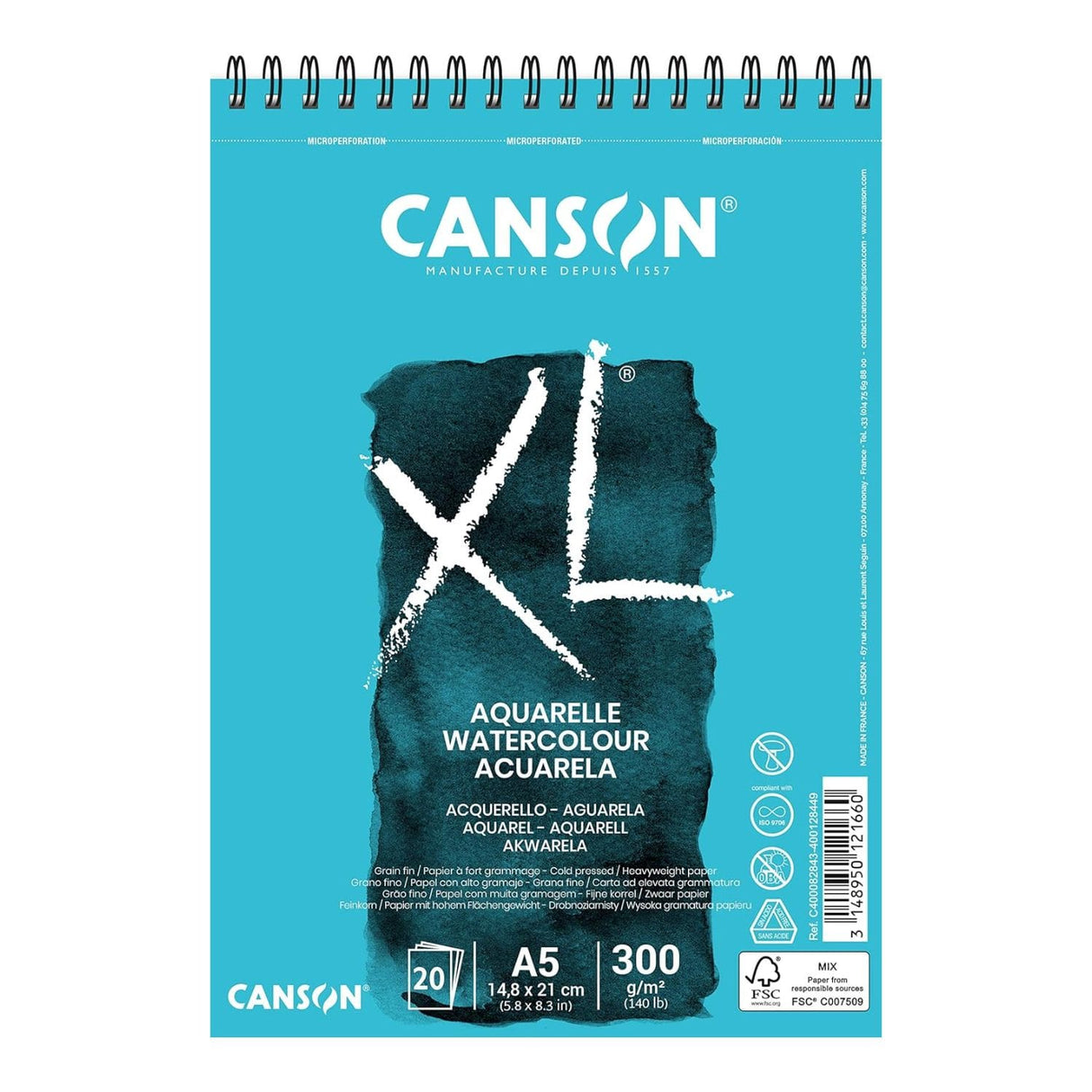 Canson XL - Croquera para Acuarela Aquarelle 300 g/m2
