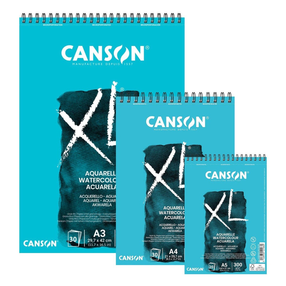 Canson XL - Croquera para Acuarela Aquarelle 300 g/m2