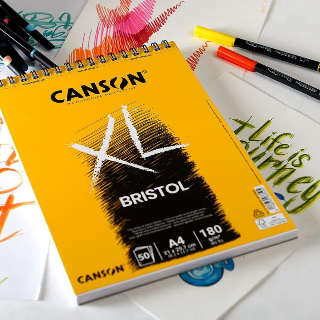 Canson XL - Croquera Bristol 50 Hojas, 180 g/m2