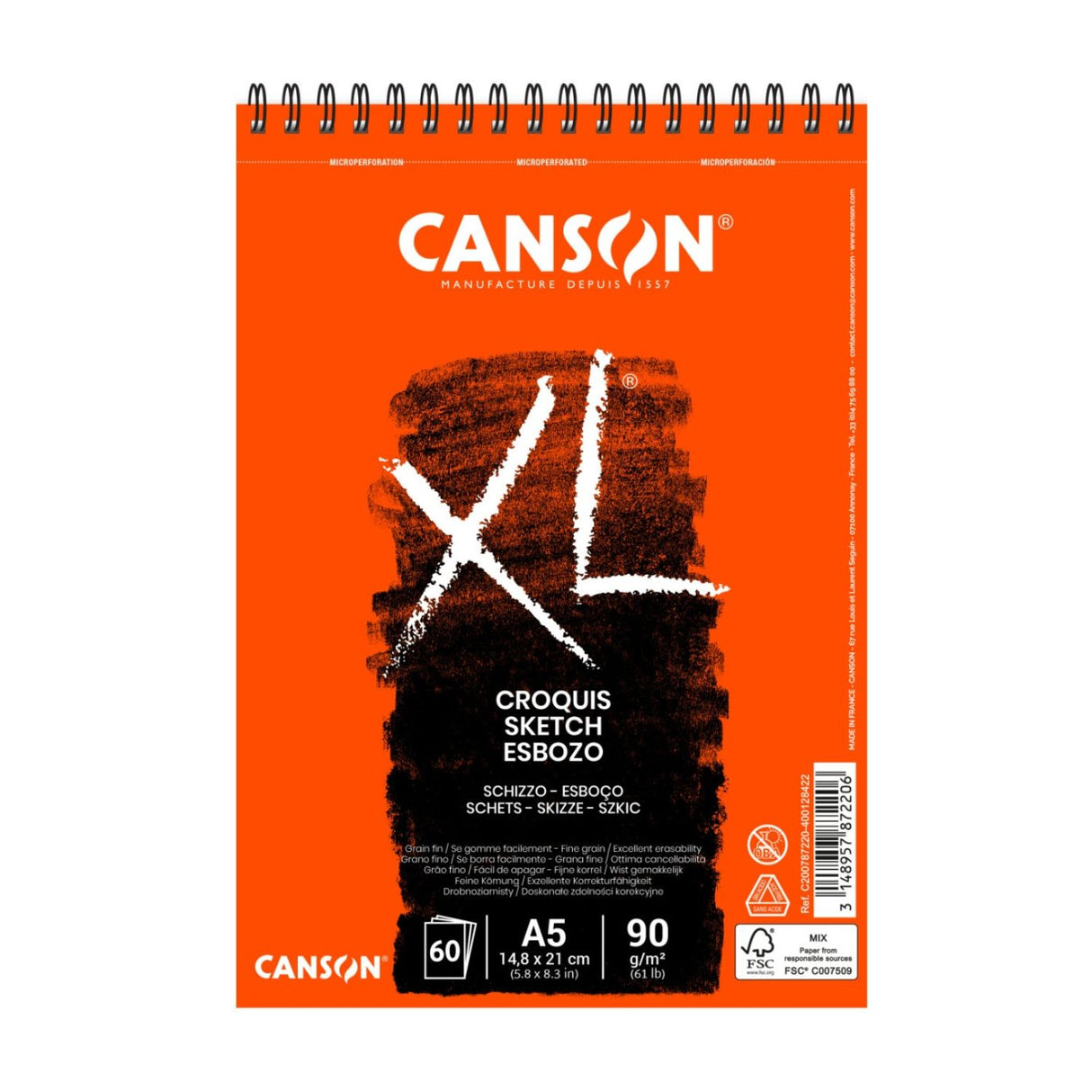 Canson XL - Croquera para Bocetos Croquis 90 g/m2