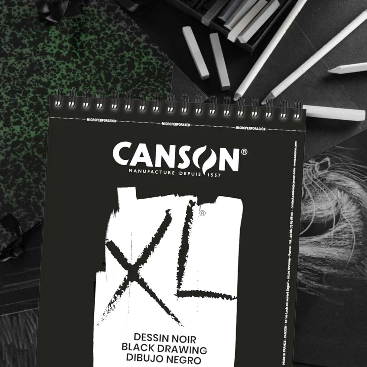 Canson XL - Croquera Dessin Noir Papel Negro 150 g/m2