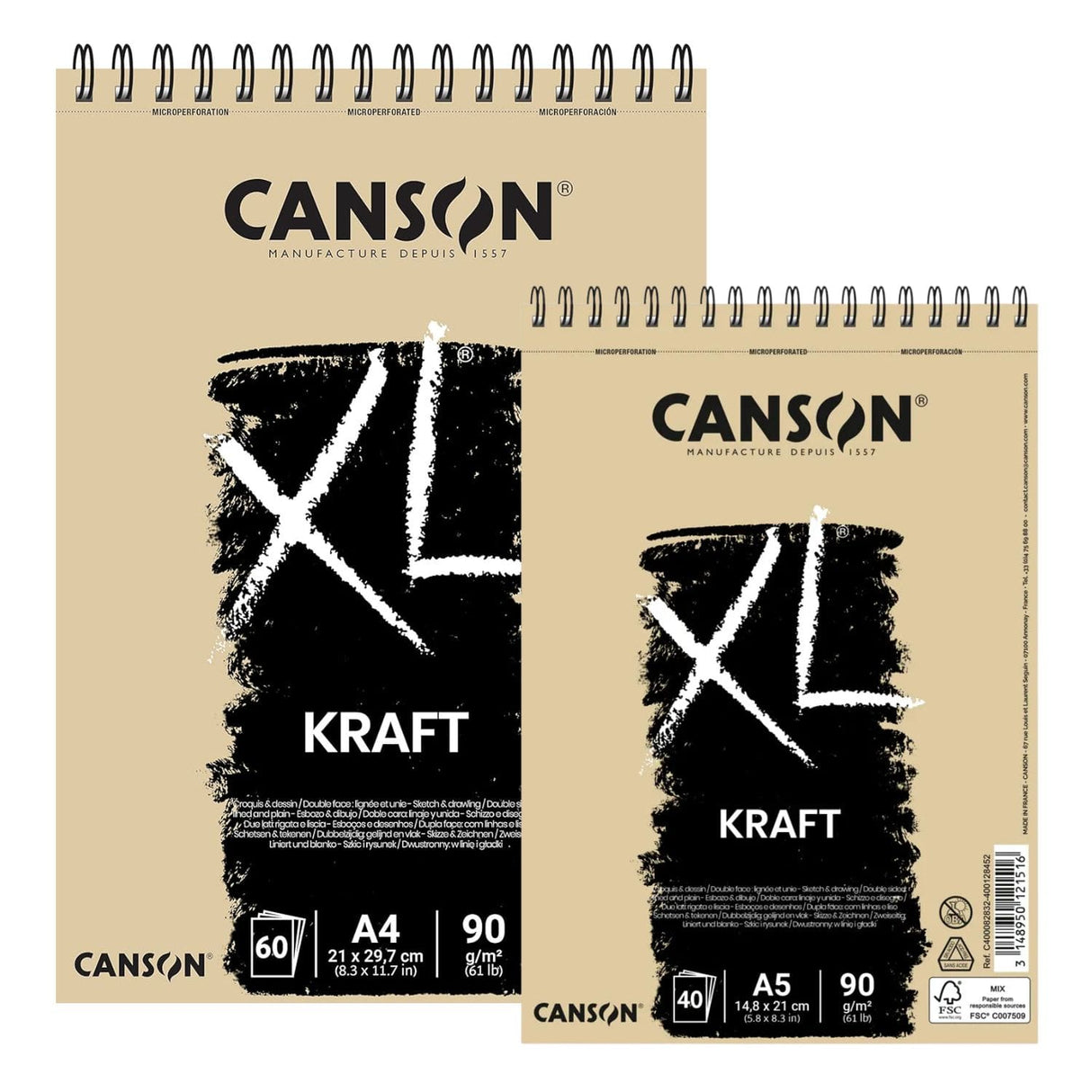 Canson XL - Croquera Kraft para Bocetos 90 g/m2