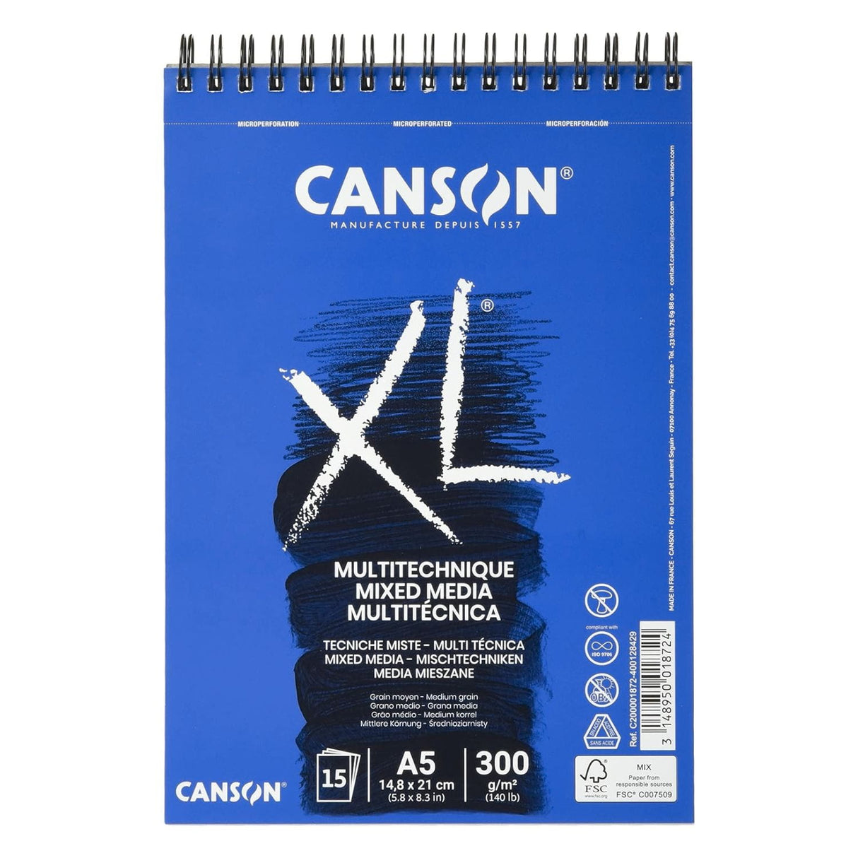 Canson XL - Croquera Mix Media para Técnicas Mixtas 300 g/m2