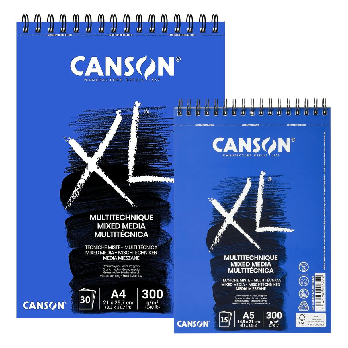 Canson XL - Croquera Mix Media para Técnicas Mixtas 300 g/m2