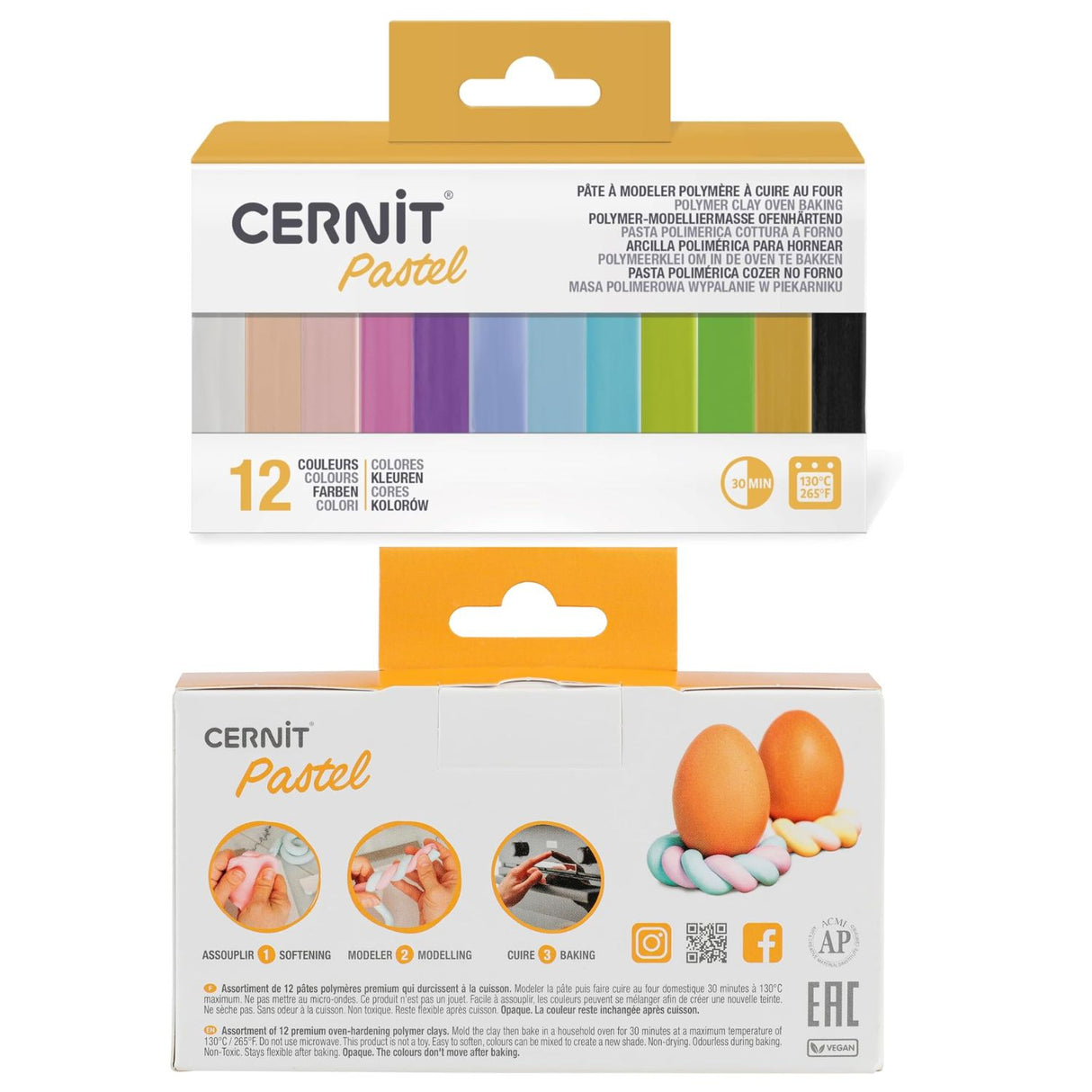 Cernit - Set 12 Arcillas Poliméricas Pastel 25 g