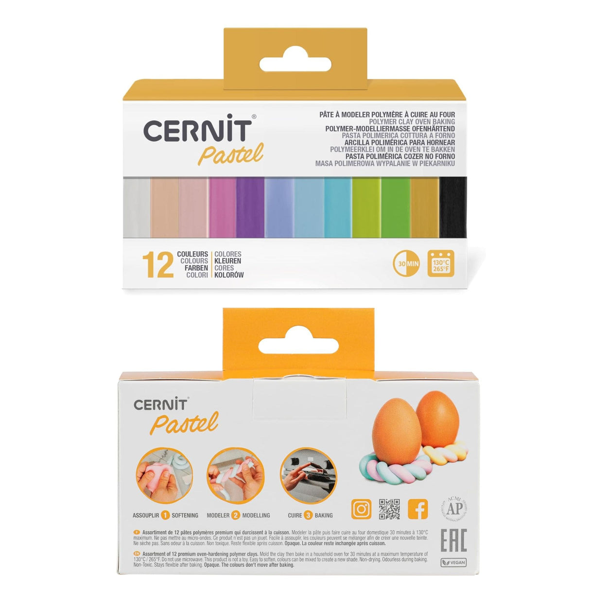 Cernit - Set 12 Arcillas Poliméricas Pastel 25 g
