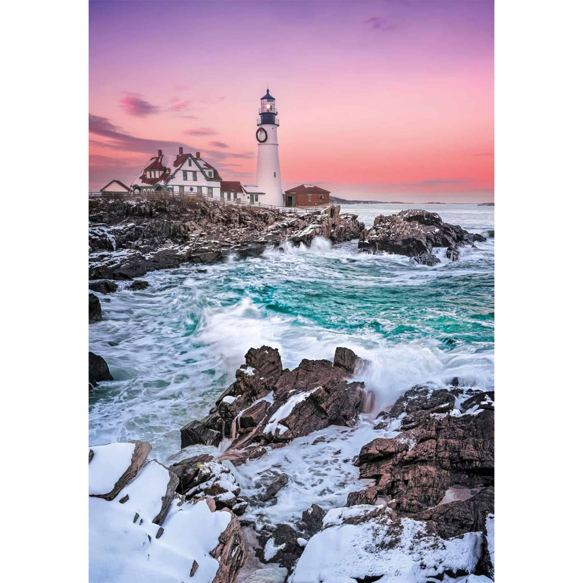 Clementoni - Puzzle 1000 Piezas Compact Furst Snow At Portland Head High Quality Collection