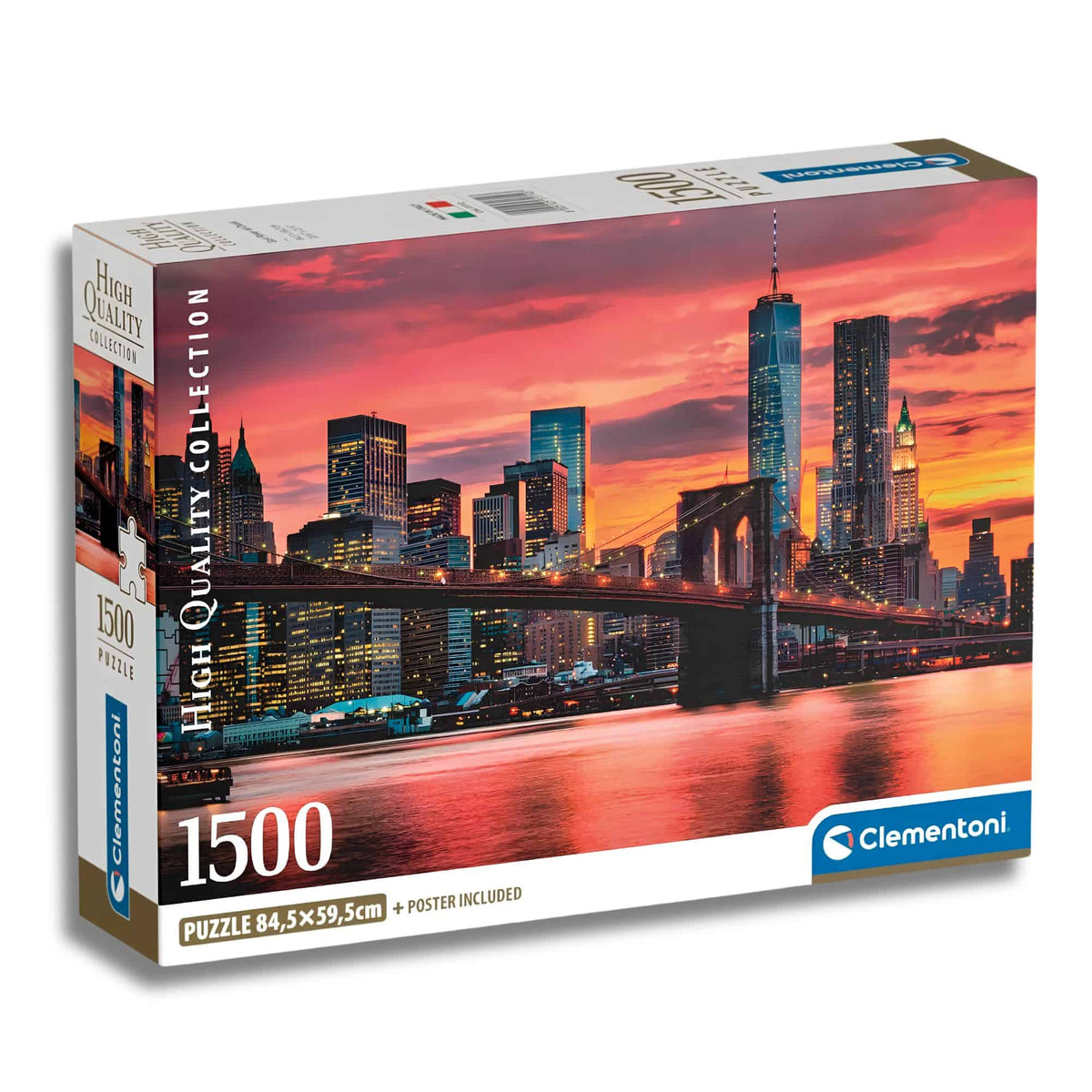 Clementoni - Puzzle 1500 Piezas Compact East River At Dusk High Quality Collection