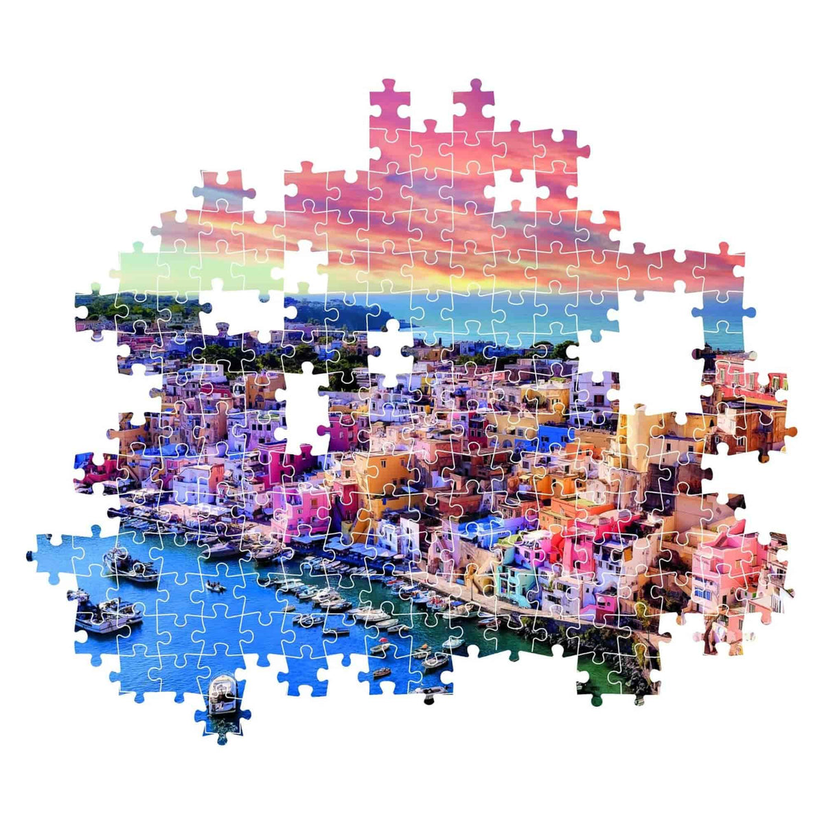 Clementoni - Puzzle 1500 Piezas Compact Picturesque Procida Island High Quality Collection