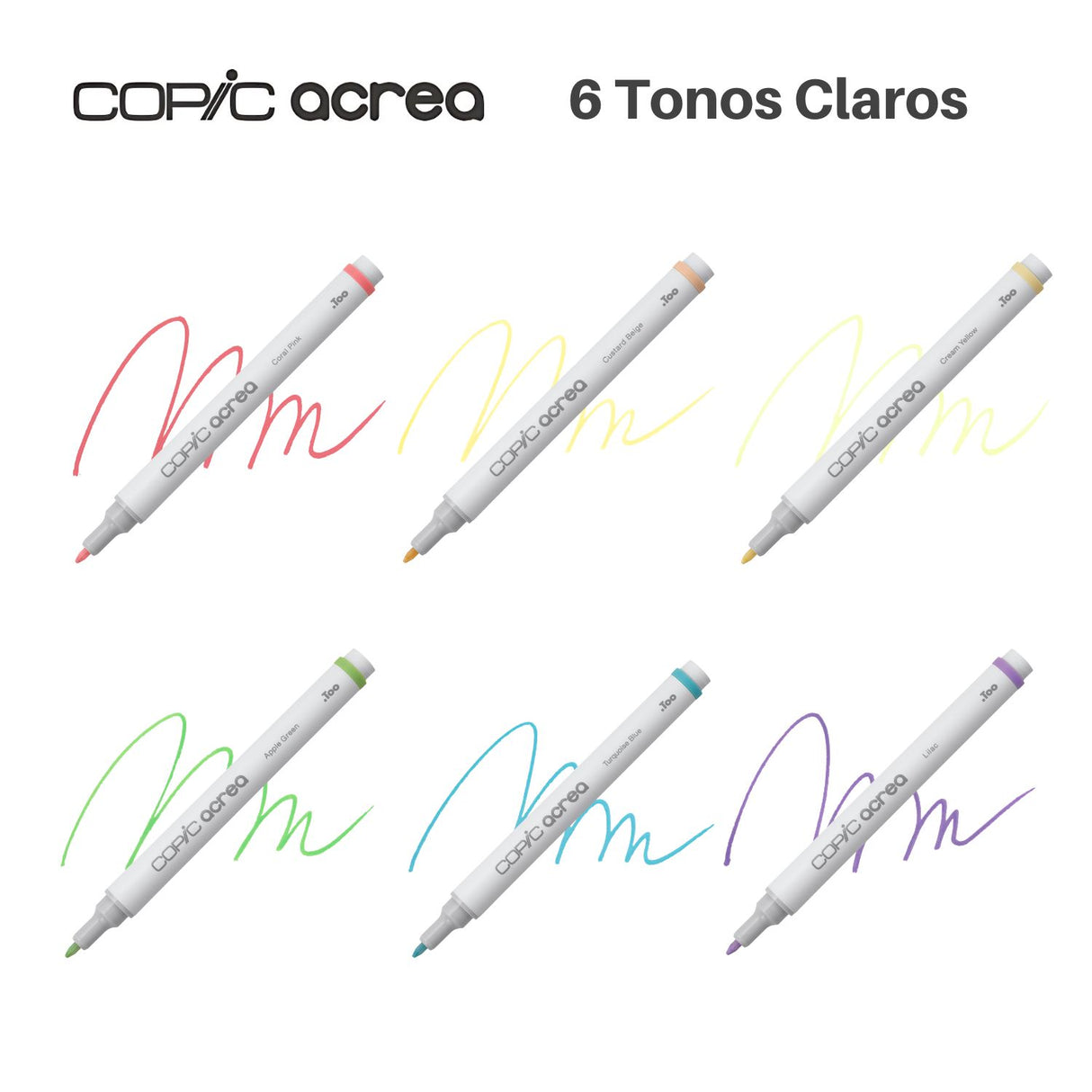 Copic Acrea - Set 6 Marcadores Punta Fina Light